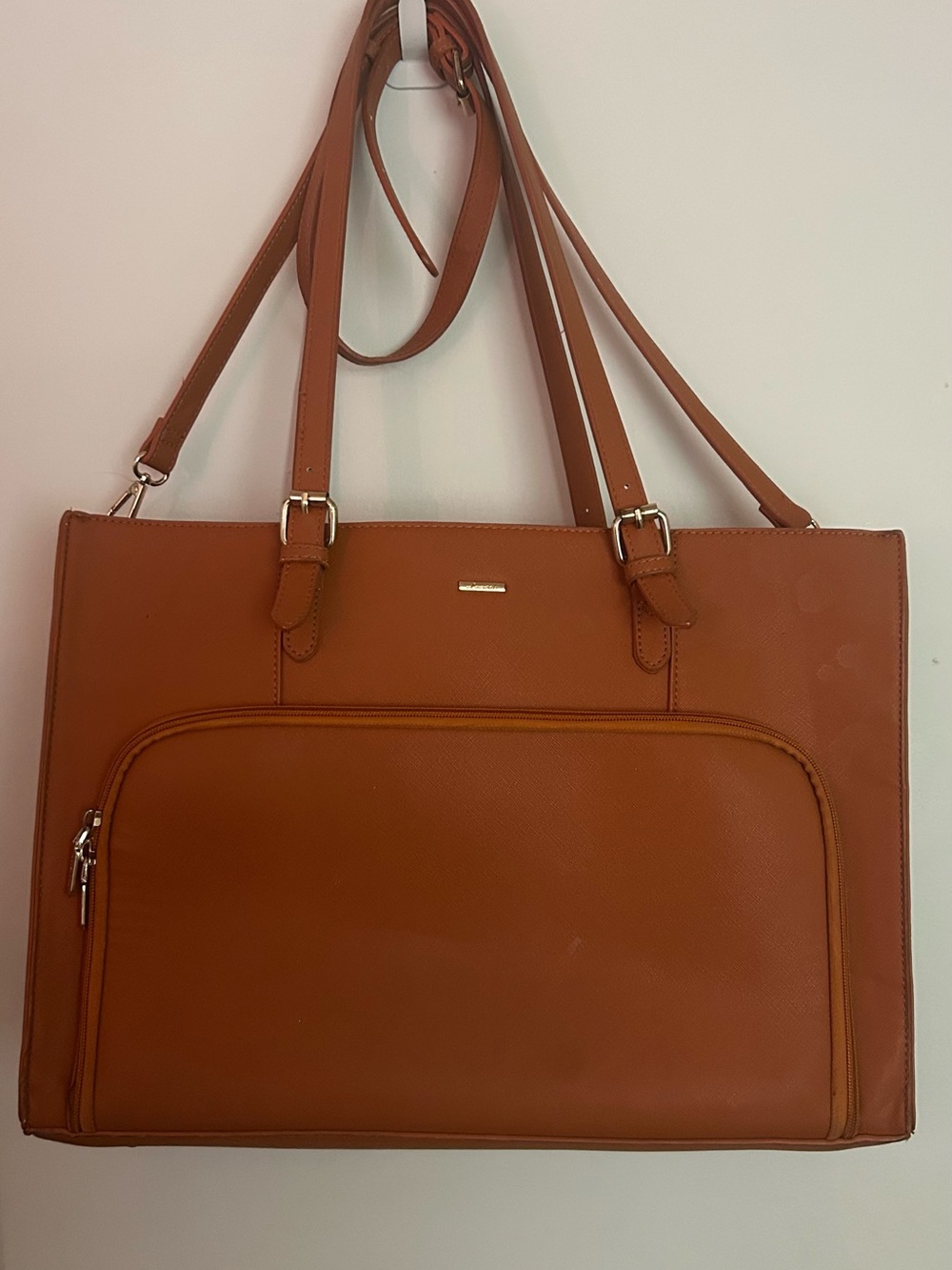 Leather Tote Bag in Cognac Brown - Versatile Women’s Work Bag